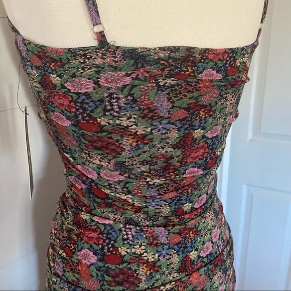 Lulu’s Floral Ruched Ruffle Spaghetti Strap Dress - Picture 6 of 10